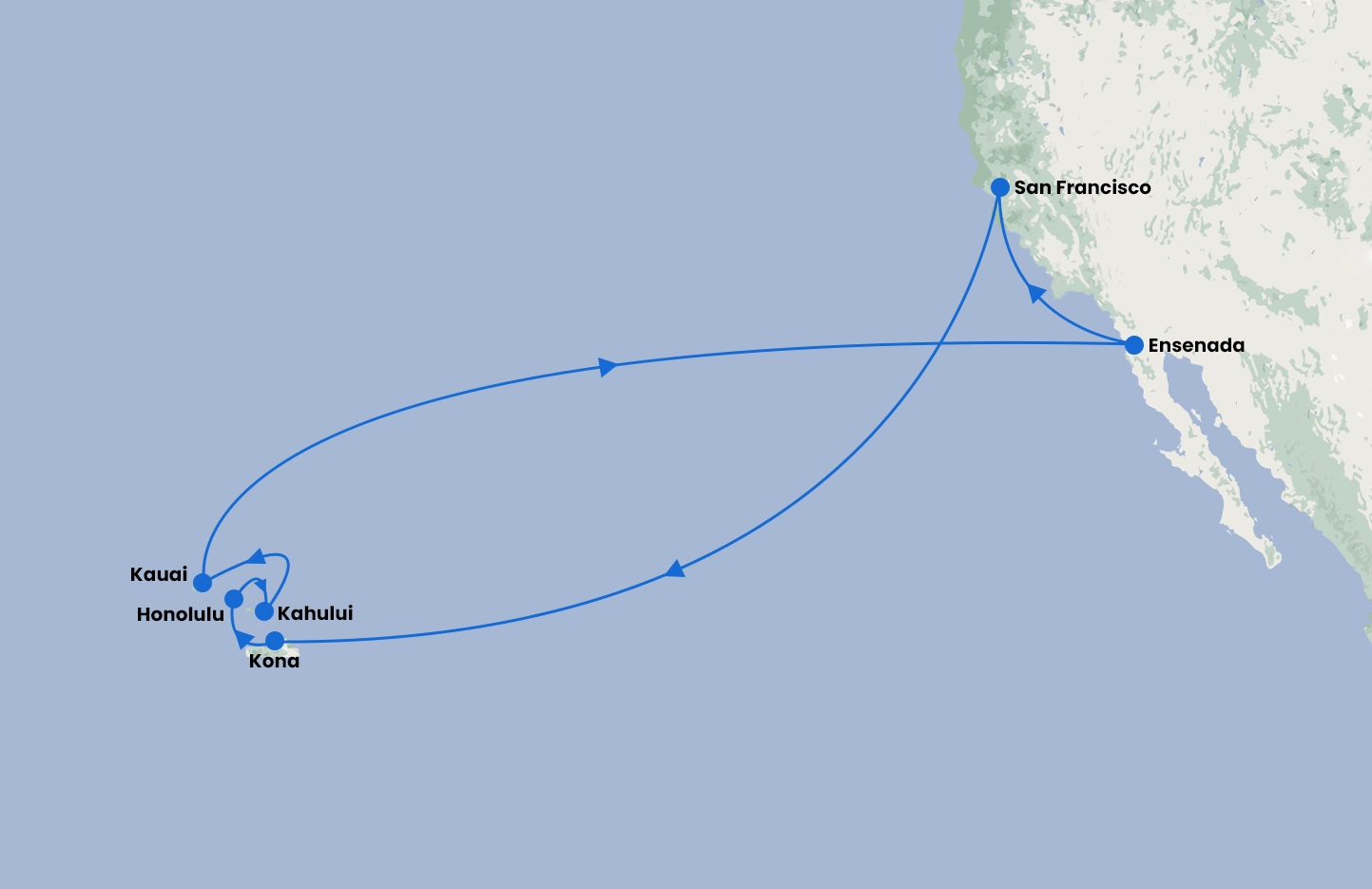 Las Vegas, San Francisco Hawaiin Explorer With Ruby Princess